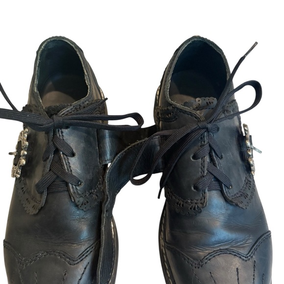 John Fluevog Discontinued 7TH Heaven Capellan Buckled Derby Shoe, Sz 6 - Picture 7 of 16